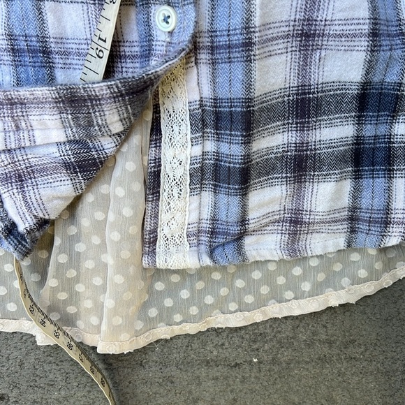 Anthropologie Holding Horses Willow Ridge Plaid Flannel Shirt W Swiss Dots Small - Picture 7 of 11